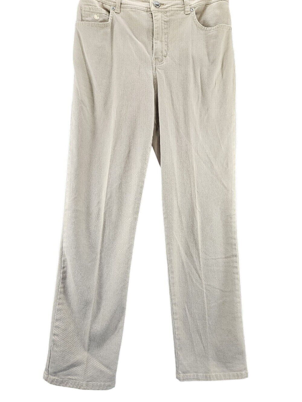 Gloria Vanderbilt Womens Jeans Beige Size 10P Cotton Blend Button Zip Close